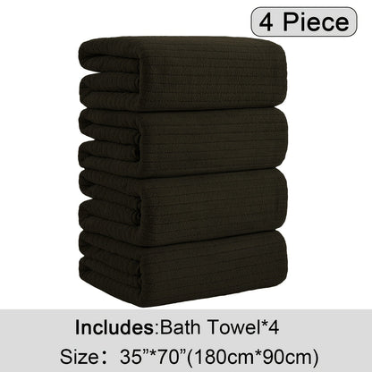 Bath Towels Set 4 Pack 35x70 Inch Oversized Extra Large - Microfiber Super Absorbent Quick Dry XL Bath Sheet Soft Bathroom Towels | 13 Colors | Family Hotel Spa Shower Towel Set Coastal Style