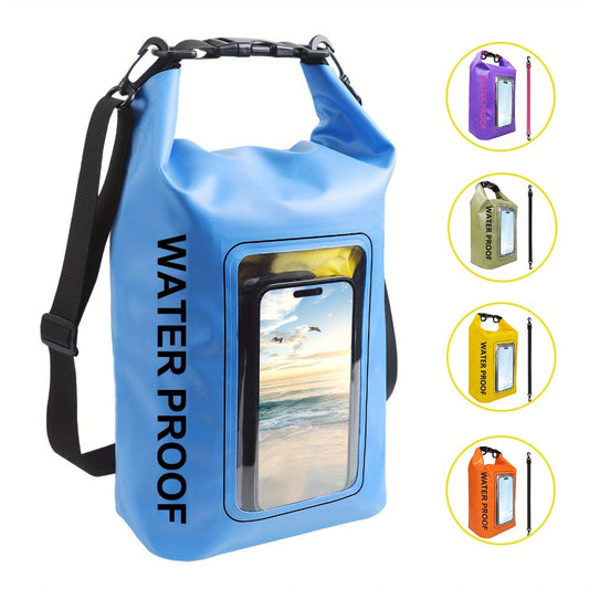 Waterproof Dry Bag Backpack with Touchscreen Phone Window & Roll Top Closure – Lightweight Dry Storage Bag for Men Women | 1.32 2.64 5.28 7.93 10.57 Gal | Travel Swimming Kayaking Camping Beach Boating