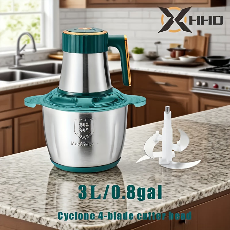 Electric Food Chopper with Top-Motor Design and 2L, 3L or 5L Bowls in Blue or Green Options