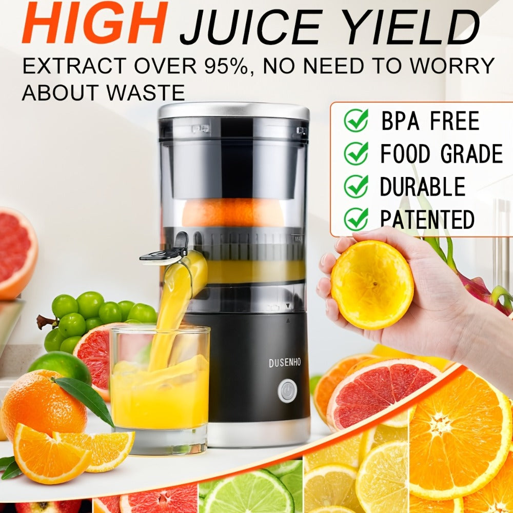Electric Citrus Juicer Rechargeable USB-C – Portable Electric Orange Juicer Machine with 45W Motor, BPA-Free, Quiet Operation, Cleaning Brush Included, for Orange Lemon Lime