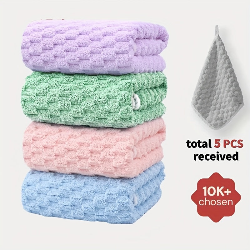 Bath Towels Set 4 or 8 Piece Microfiber Waffle Weave Collection in Gray, Pink, Blue and Beige