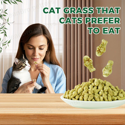 150 g Catnip and Cat-Grass Cookie Treats with Shaped Pieces and Pictured Ingredient Panel Pictured