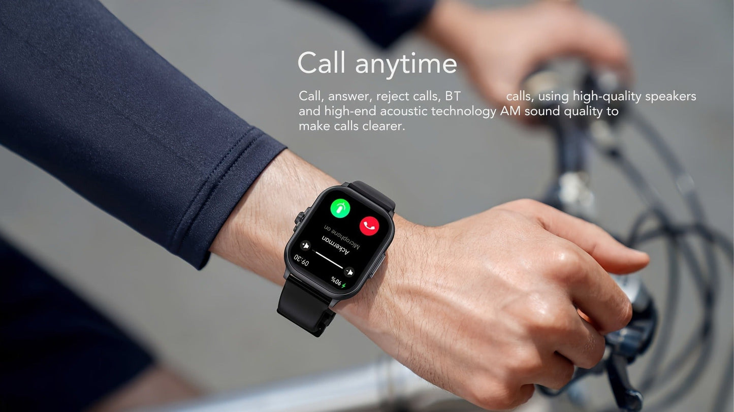 Smart Watch 2.01-Inch Display with Bluetooth 5.1 Calling, 280mAh Battery and Black or Pink Band