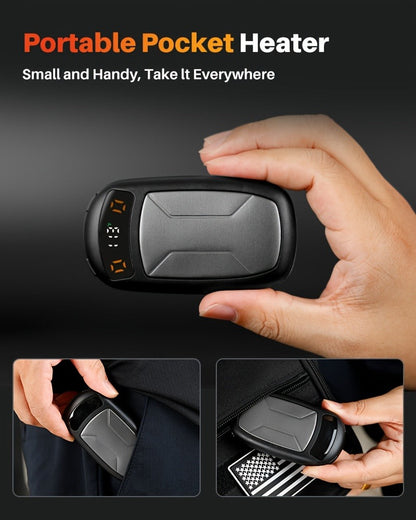 Rechargeable Hand Warmers with COB Light 2 Pack, Magnetic USB Electric Pocket Hand Warmer 12 Hours Heat, Portable Reusable Handwarmer for Camping Hiking Hunting, Christmas Gifts for Women Men