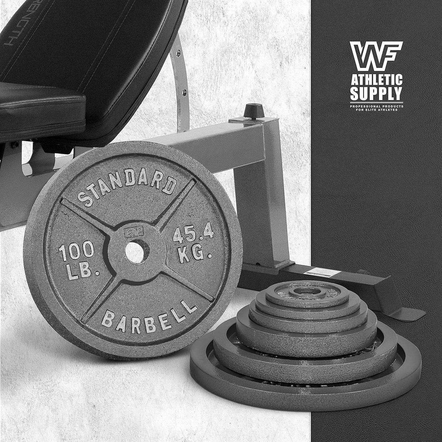 Gray STANDARD Cast-Style Weight Plates in Single, Pair, Four-Piece and Mixed Sets for Barbell Training