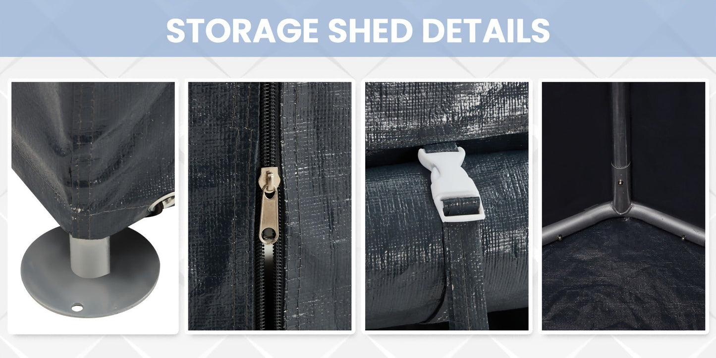 Outdoor Storage Shed Carport Canopy Portable Shelter PE Tarpaulin