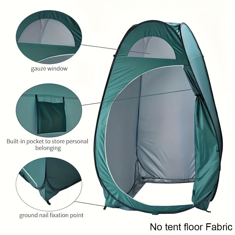 Pop-Up Privacy Shower Tent & Outdoor Changing Room – Waterproof Portable Camping Toilet Tent for Hiking Beach Fishing Backpacking, Instant Setup Dressing Room, Blue Black Regular Upgraded Styles