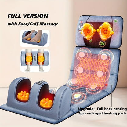 EMS Leg Massager Full Body Massage Pad 10-Zone Wave Vibration Kneading Pillow with Foot Calf Massager Hot Compress & Storage Bag