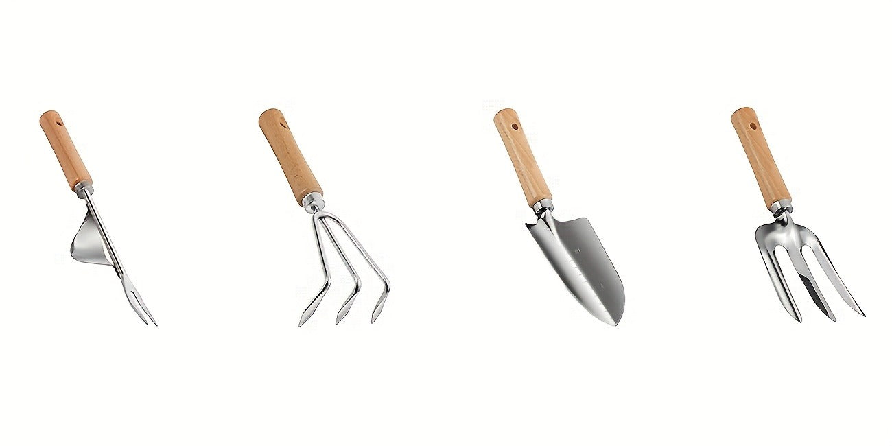 Gardening Kit 9-Piece with Gloves & Carry Bag | Heavy Duty Rust-Resistant Garden Tool Set Trowel Weeder Pruner Rake | Planting Gift for Women Men Beginners