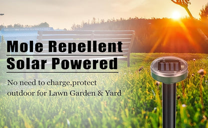 Solar Ultrasonic Pest Repeller Outdoor Waterproof Rodent Repellent Stake for Yard Garden Farm Mole Snake Skunk Dog Deterrent Device IP44 2/4/6/10 Pack
