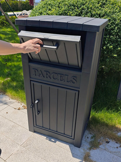 Lockable Outdoor Storage Box weather-ready Package Delivery Porch with 2 Exact Source Checkout Options