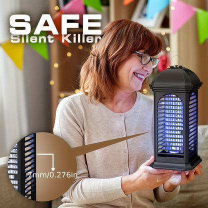 Cylindrical Plug-In Bug Zapper with Blue Grid Light in Black Single or Two-Piece Upgrade Options