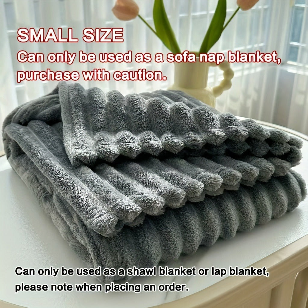 Channel-Textured Throw Blanket in Seven Colors and Four Displayed Size Options from 50 x 60 to 108 x 90 Inches