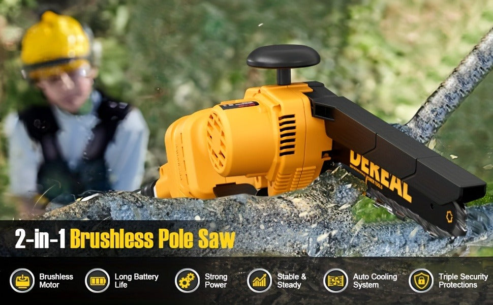 Mini Chainsaw Cordless 6-Inch Brushless with 20V 4.0Ah Rechargeable Battery, One-Hand Electric Handheld Chain Saw for Tree Trimming