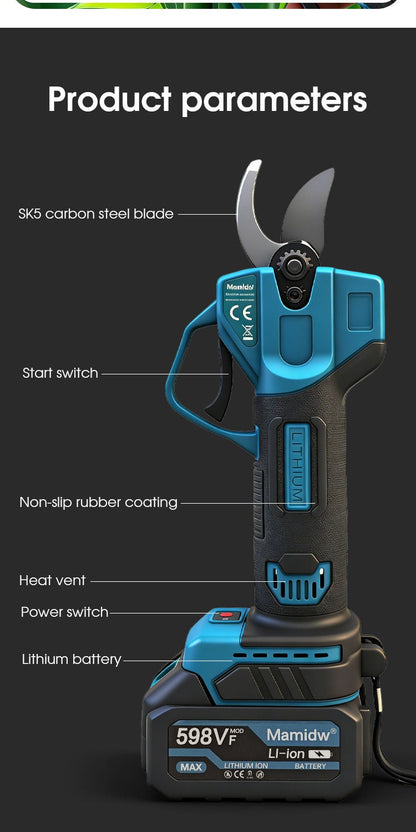 Cordless Electric Pruning Shears for Makita 18V - SK5 Blade, 1.18" Cut, Pure Copper Motor