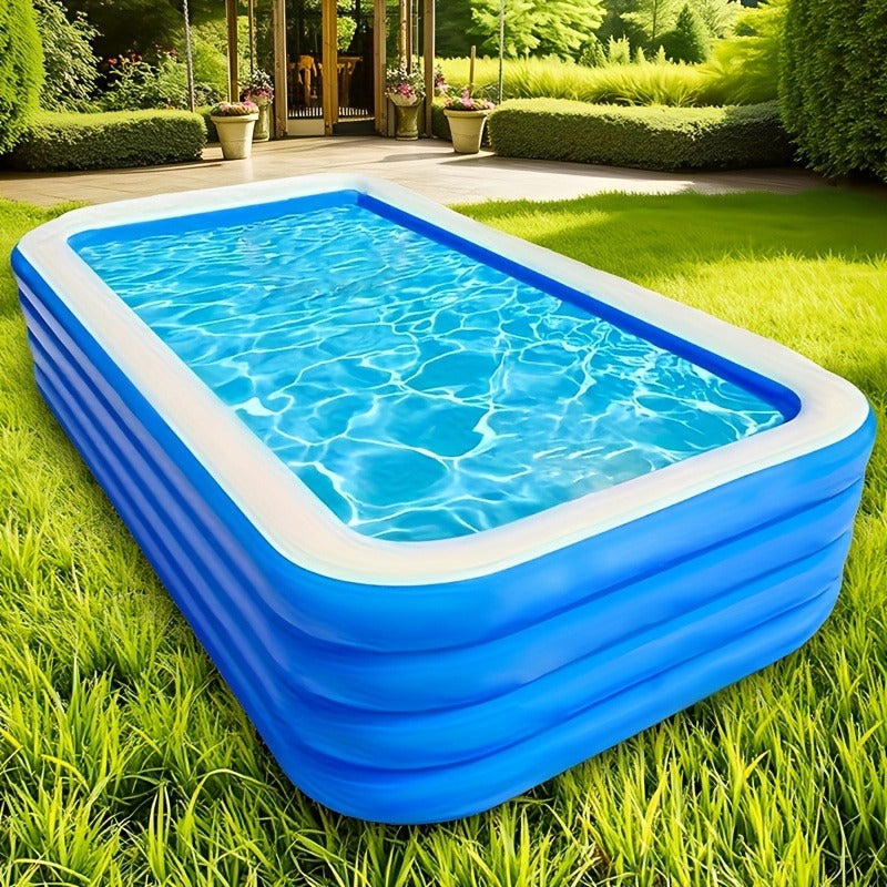 Inflatable Swimming Pool for Family Adults Kids, Large Above Ground Outdoor Backyard Pool, 4-Layer PVC Thickened Blow Up Pool for Patio Garden Party Summer