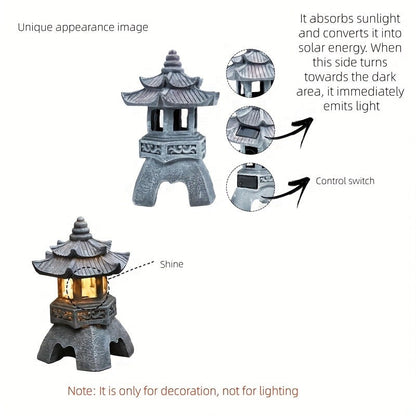 Solar Pyramid Light Sculpture – Outdoor Zen Garden Decor