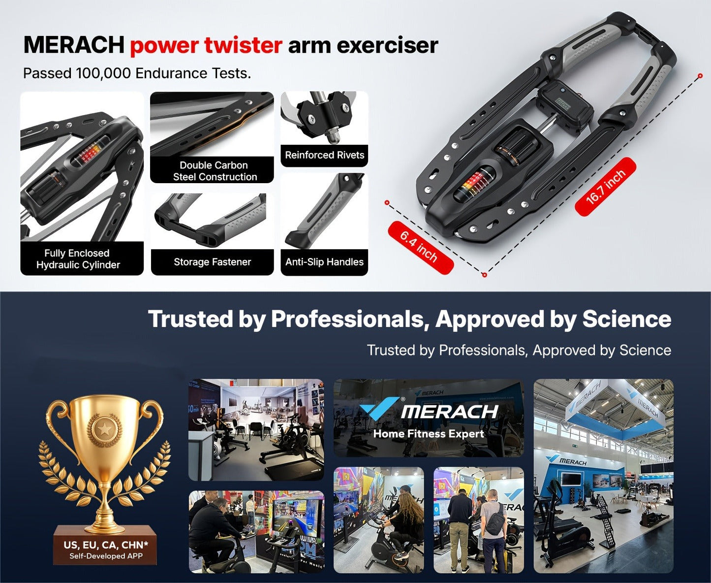 Fitness Equipment Hydraulic Chest Expander with Adjustable 10-200 kg Resistance and Digital Rep Counter