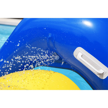 Inflatable Pool Water Slide Giant – 97x49x39 Inch Backyard Waterslide with Built-In Sprinkler, 4 Water Chambers for Stability, Large Platform, PVC