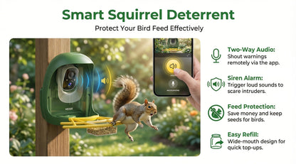 Smart Bird Feeder, Camera AI Bird Identification, 2K HD Live View, Auto Capture & Color Night Vision
