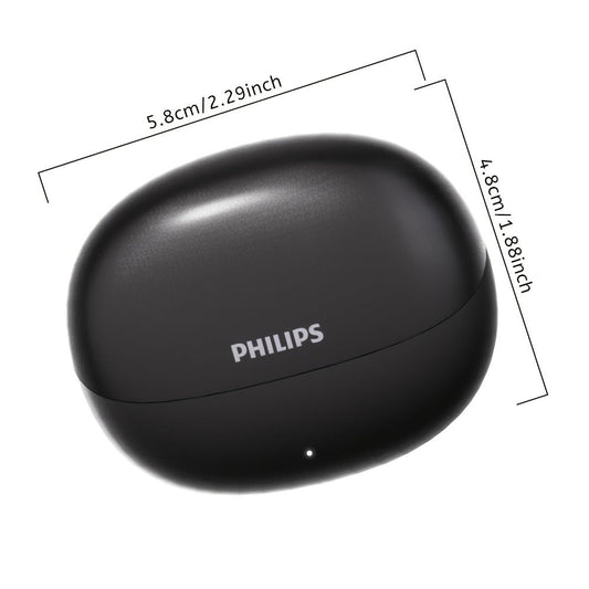 Philips Bluetooth 6.0 Semi-Open Back Wireless Earbuds, Ultra-Long Battery Life Noise Cancelling Rechargeable Lithium, Comfortable Sleek Design for Sports Gaming Universal Phone Compatible iPhone Android