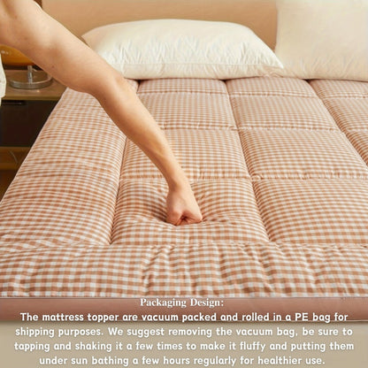 Mattress Topper Flannel Bubble Quilt with Fiber Fill, Foldable Format and Five Color Options