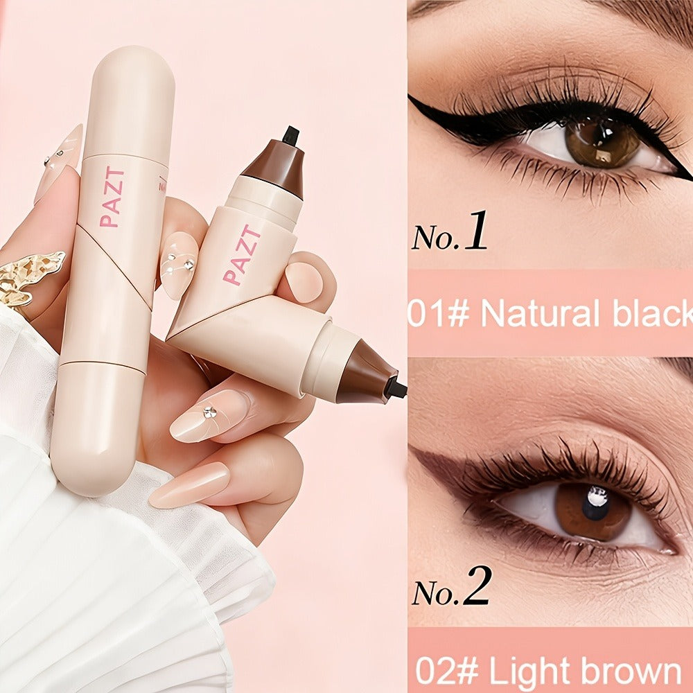 Double-Ended Wing Stamp Eyeliner Pen Three-Pack in Natural Black or Coffee Brown Color Options