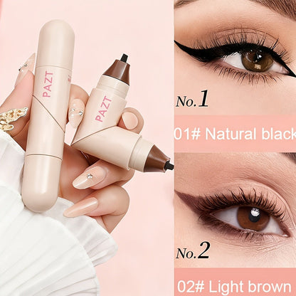 Double-Ended Wing Stamp Eyeliner Pen Three-Pack in Natural Black or Coffee Brown Color Options