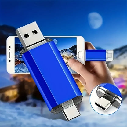 USB Flash Drive KOOTION 2-in-1 Metal USB 2.0 and Type-C Memory Stick in 32GB, 64GB or 128GB