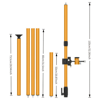 Laser Level Pole Telescopic Grade Rod 11FT/19FT Adjustable Support Staff with 1/4"-20 Mount & 5/8"-11 Adapter for Rotary Line Laser Leveling Alignment