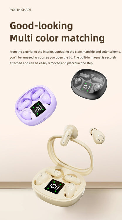 Wireless Earbuds MSHUKCOE 2-in-1 Mini Sleep Style with Noise Reduction and 6D HiFi Sound in Three Colors