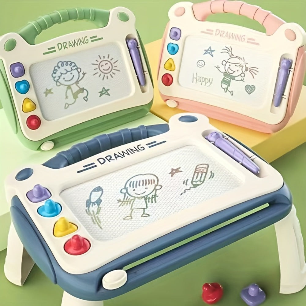 Kids Drawing Board with 4 Stamps 4 Holders and 1 Pen Educational Doodle Board Toy for Boys Girls Toddlers Learning Art Table Desk Birthday Gift
