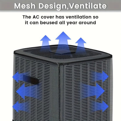 Outdoor Air Conditioner Cover with Mesh Vent and Adjustable Straps in Three Sizes for Central AC Units