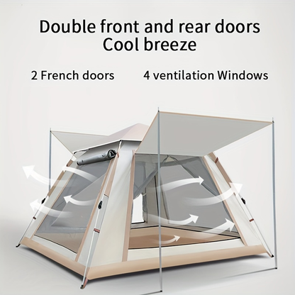 Family Camping Tent 4-6 Person Automatic Ventilated Sunshade Foldable