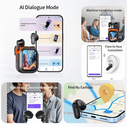 AI Translation Earphones Real-Time 134 Languages TWS Wireless Bluetooth Earbuds HTC NE20 HD Screen Touch Control High Fidelity Sound Long Battery Life for Travel Business Daily Wear
