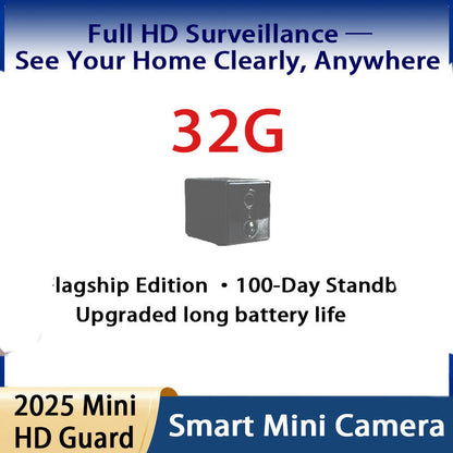 Security Camera Mini 1080P Pan-Tilt Model with Dual-Band WiFi, Infrared Night Vision and 7, 10 or 20-Day Standby Options