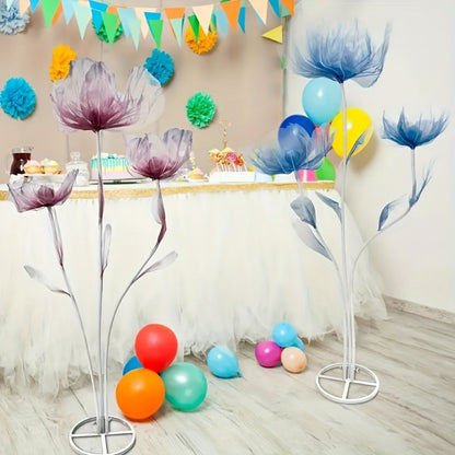 Artificial Flowers Giant Three-Piece Silk Mesh Display Set with Base, Branches and Eight Color Options