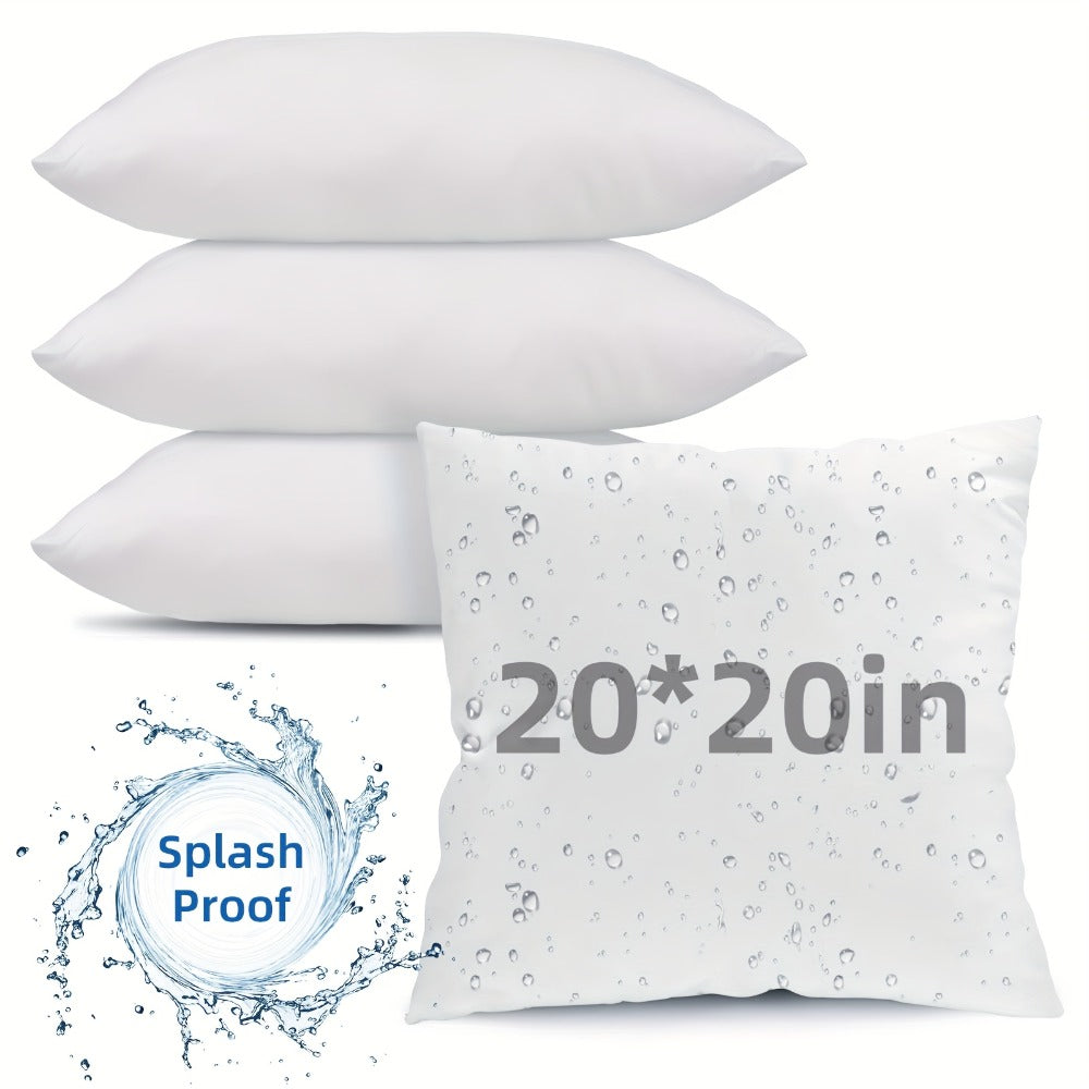 Outdoor Pillow Inserts 4/6 Pack – Soft Microfiber Fill, Waterproof & Fluffy Throw Pillow Inserts for Sofa Bed Couch, 12x20 18x18 20x20 Inch