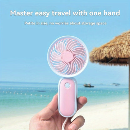 12-Piece Mini Handheld Fan Set with Round Grilles, USB Charging, Lanyards and Type A or Type B Designs