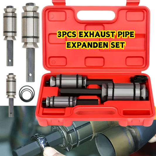 Exhaust Pipe Expander Set 3-Piece – Heavy-Duty Forged Carbon Steel Muffler & Exhaust System Repair Tool Non-Slip Grip for Car, Truck, Motorcycle & ATV