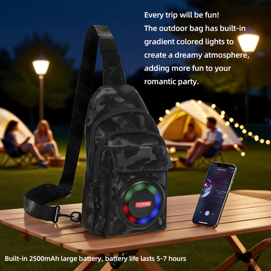 Portable Speaker Chest Bag with Built-in Amplifier, Tour Guide Wearable Sound System, USB Charging Crossbody Bag for Outdoor Park Strolls, Teaching & Sightseeing
