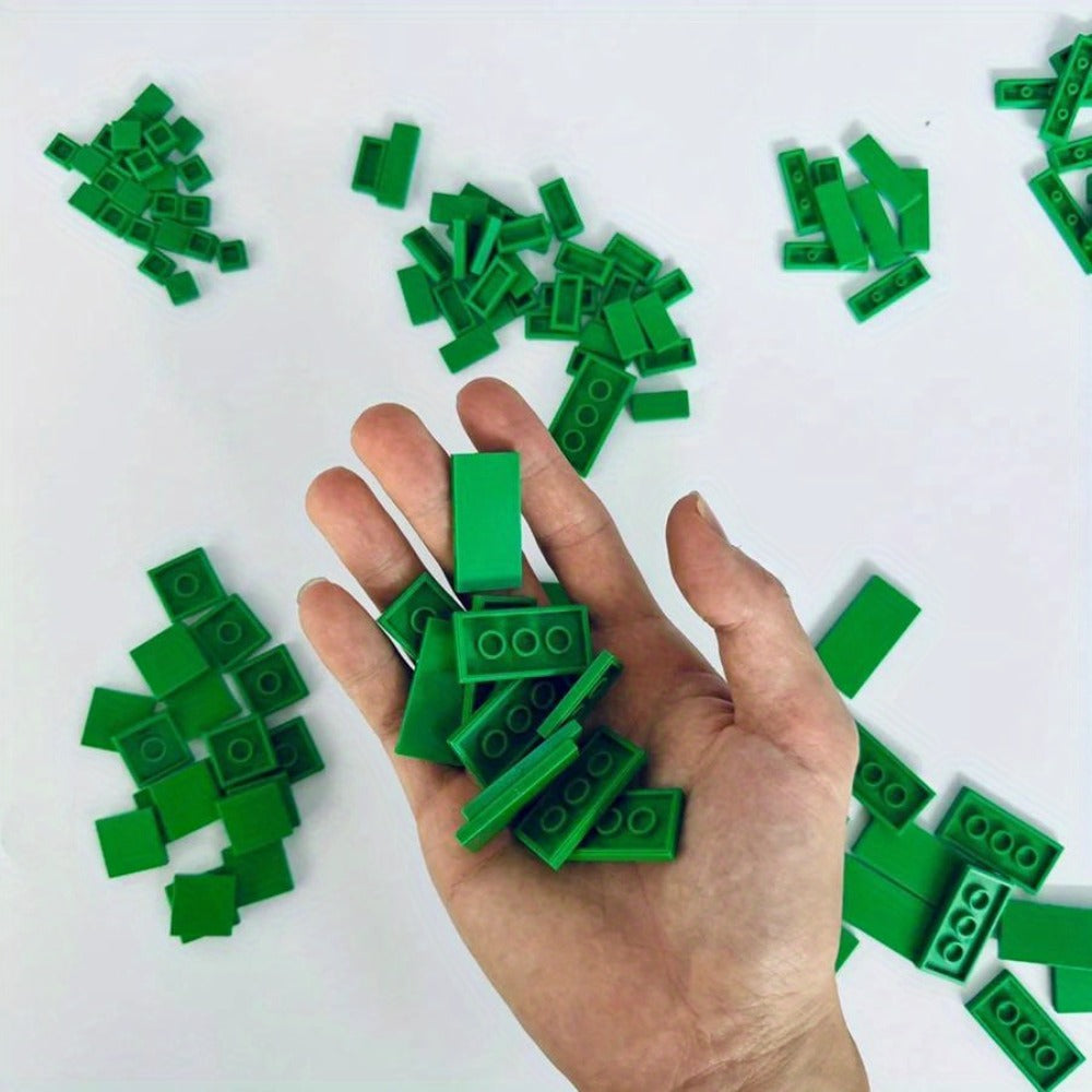 Flat Tile Building Block Refill Set with 150 Pieces in 1x1, 1x2 and 1x6 Sizes, Six Color Options