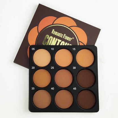 Matte Contour Palette 9 Colors Face Contouring Bronzer Kit Deep Brown Tones Buildable Blendable Multi-Use multi-use Sculpting Makeup for