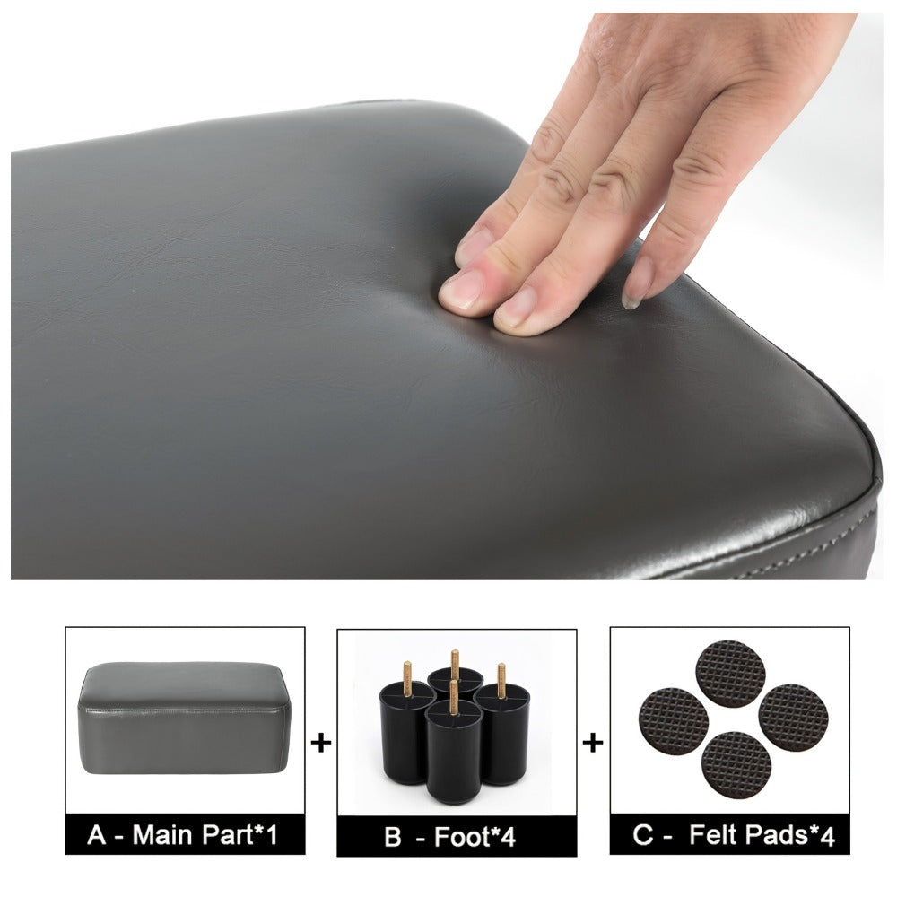 15.6-Inch Rectangular Ottoman with Hidden Storage for Comfortable Everyday Seating detail image - detail view 18