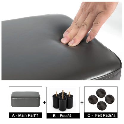 15.6-Inch Rectangular Ottoman with Hidden Storage for Comfortable Everyday Seating detail image - detail view 18
