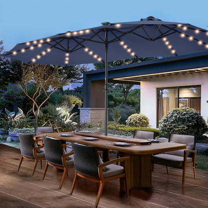 15-Foot Solar LED Patio Umbrella, Outdoor Table Umbrella for Outdoor Shade and Protection detail image - detail view 9