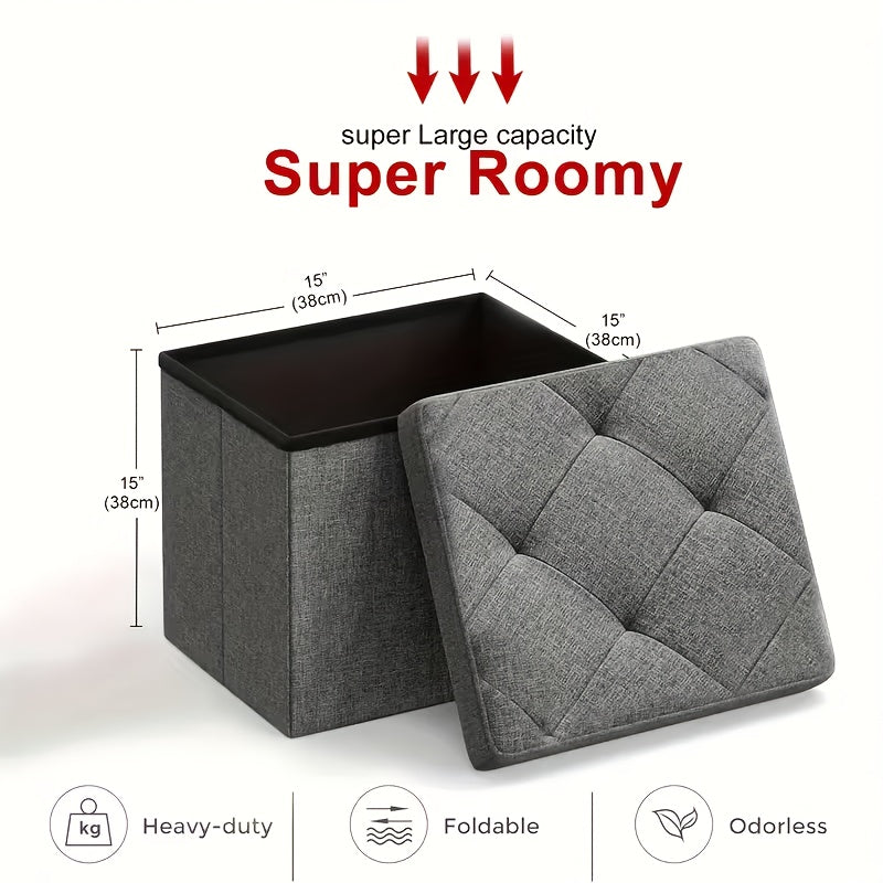 Storage Ottoman shown in the 15in-Grey option