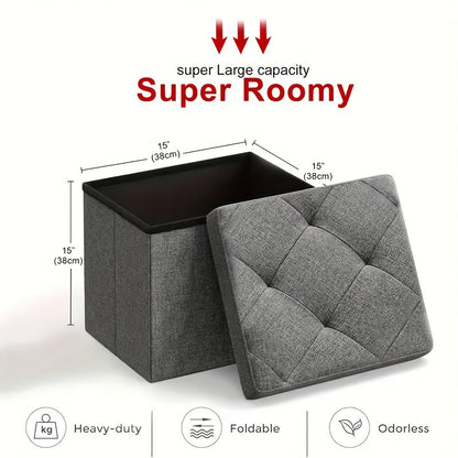 Storage Ottoman shown in the 15in-Grey option