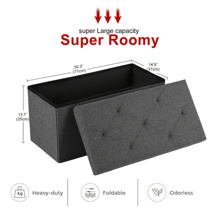 Storage Ottoman shown in the 30in-Grey option