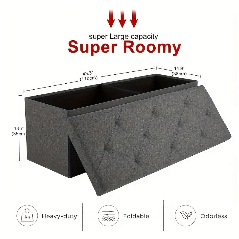 Storage Ottoman shown in the 43in-Grey option